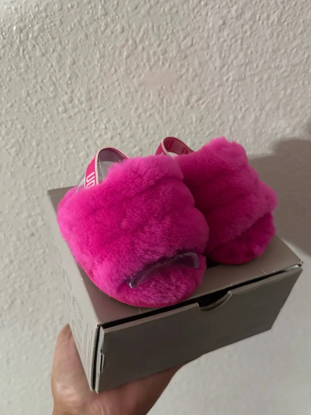 UGG Kids Fluff Slide Sandals - Hot Pink